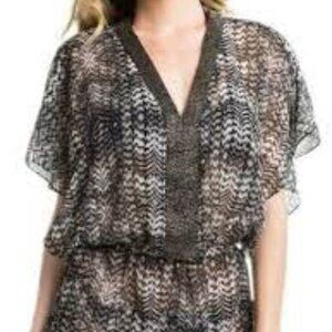 BADGLEY Mischka print  beach cover-up
